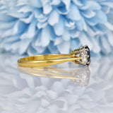 Ellibelle Jewellery Vintage Blue Sapphire & Diamond 18ct Gold Trilogy Ring