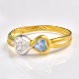 Ellibelle Jewellery Vintage Blue Topaz 18ct Gold Bow Ring
