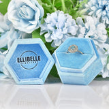 Ellibelle Jewellery Vintage Blue Zircon & Diamond White Gold Daisy Ring