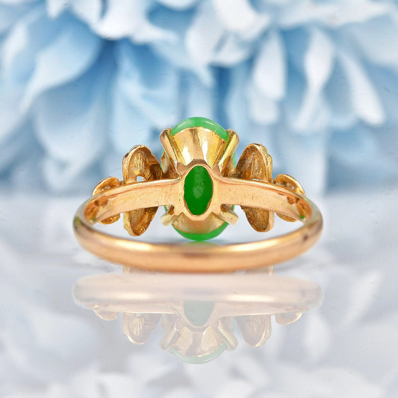 Ellibelle Jewellery Vintage Chinese Jade 14k Gold Ring