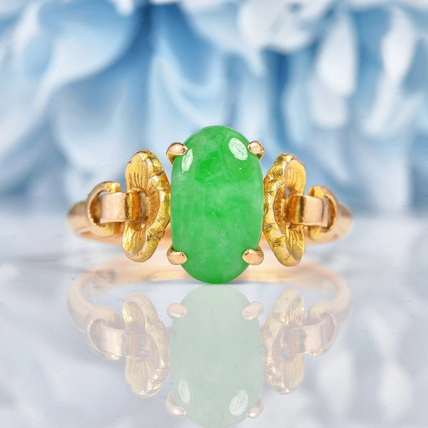 Ellibelle Jewellery Vintage Chinese Jade 14k Gold Ring