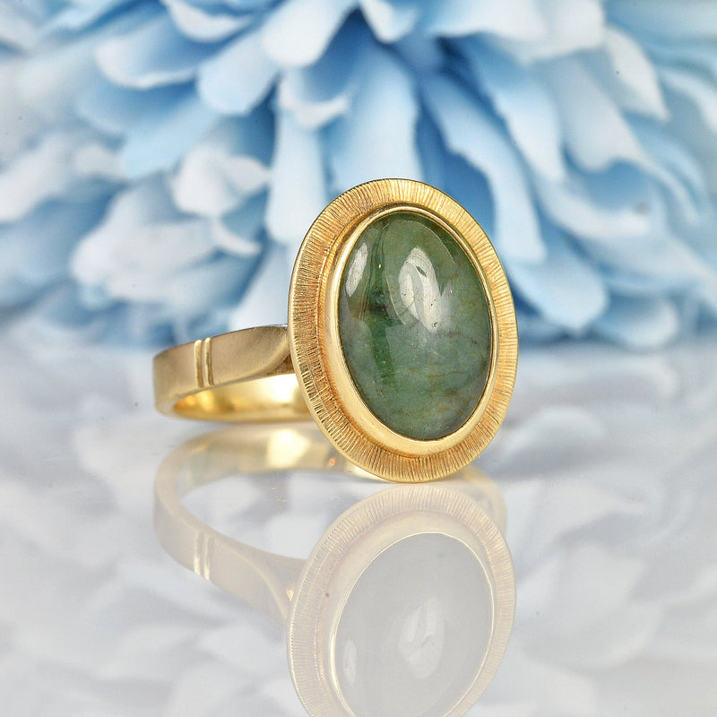 Ellibelle Jewellery Vintage Chinese Jade Yellow Gold Ring
