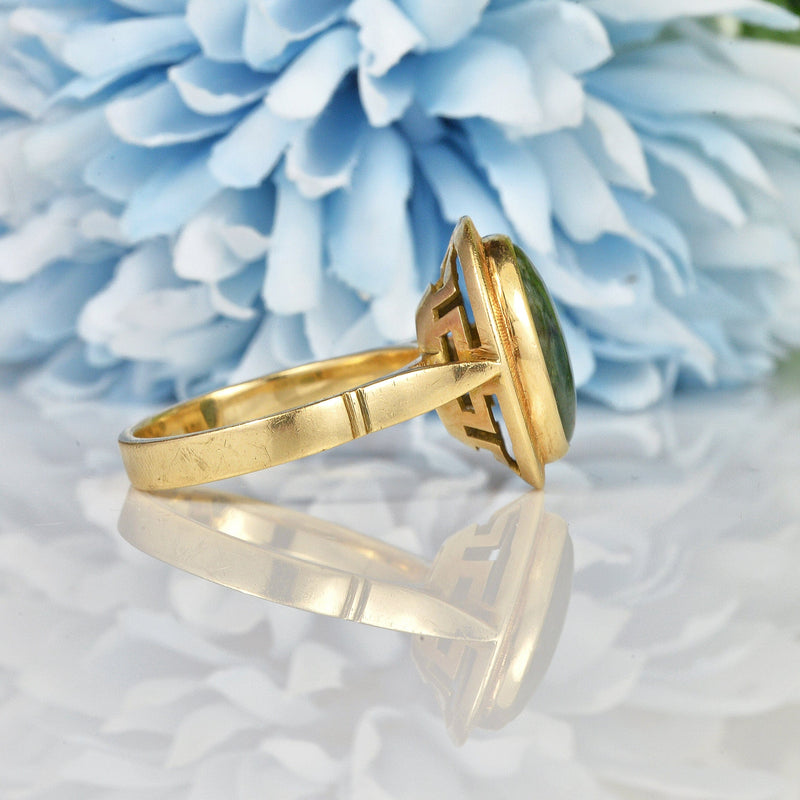 Ellibelle Jewellery Vintage Chinese Jade Yellow Gold Ring