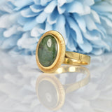Ellibelle Jewellery Vintage Chinese Jade Yellow Gold Ring