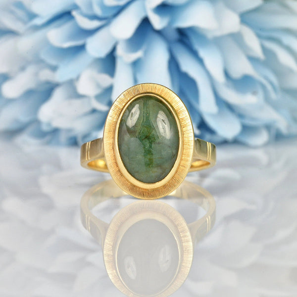 Ellibelle Jewellery Vintage Chinese Jade Yellow Gold Ring