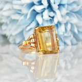 Ellibelle Jewellery VINTAGE CITRINE 9CT GOLD COCKTAIL RING