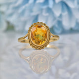 VINTAGE CITRINE 9CT GOLD SOLITAIRE RING