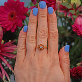 Ellibelle Jewellery Vintage Citrine & Diamond 18ct Yellow Gold Daisy Ring