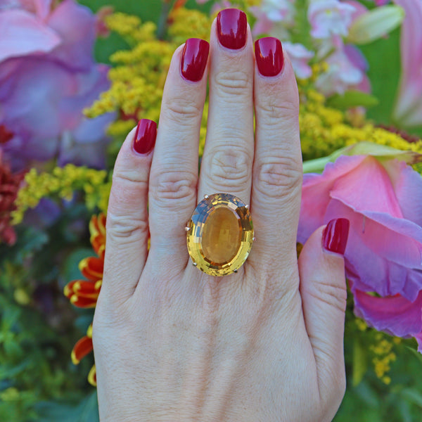 Ellibelle Jewellery Vintage Citrine Gold Cocktail Ring