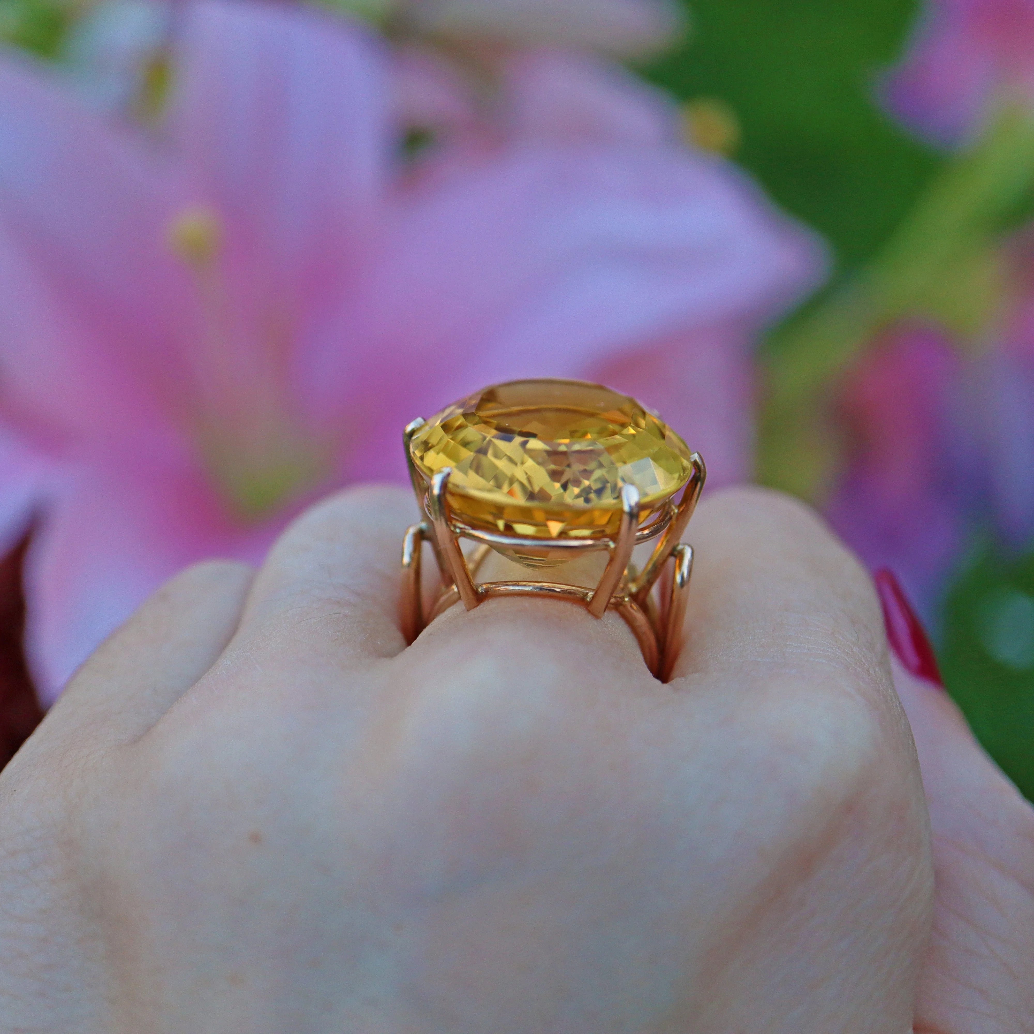 Ellibelle Jewellery Vintage Citrine Gold Cocktail Ring