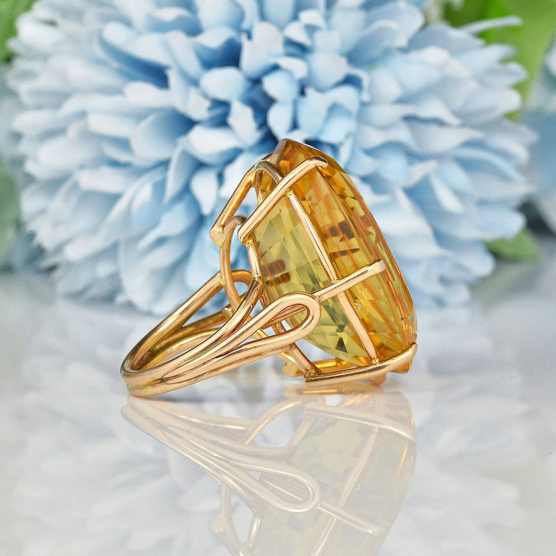 Ellibelle Jewellery Vintage Citrine Gold Cocktail Ring