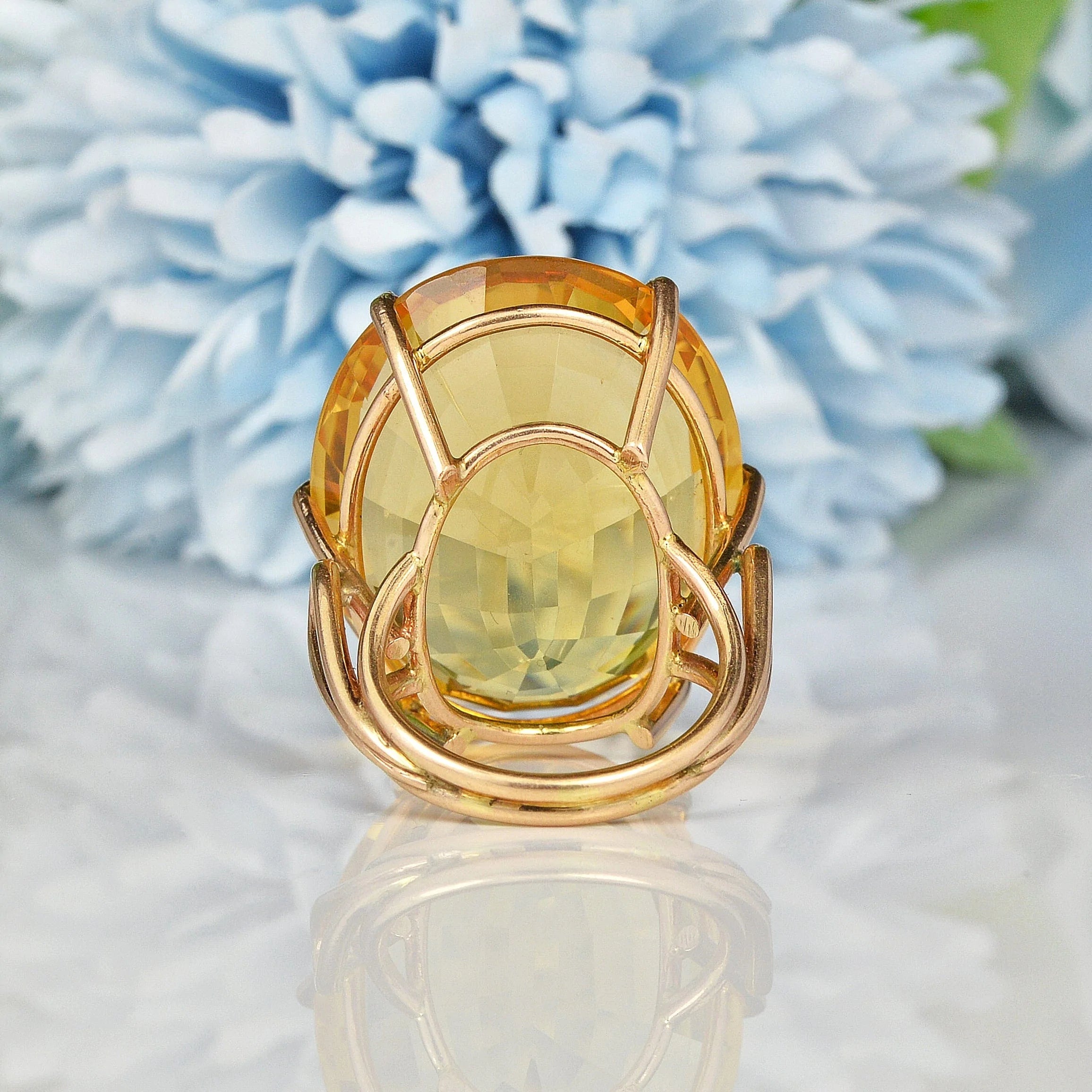 Ellibelle Jewellery Vintage Citrine Gold Cocktail Ring