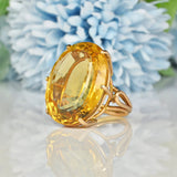 Ellibelle Jewellery Vintage Citrine Gold Cocktail Ring