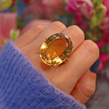 Ellibelle Jewellery Vintage Citrine Gold Cocktail Ring