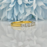 VINTAGE DIAMOND 18CT GOLD FIVE-STONE RING