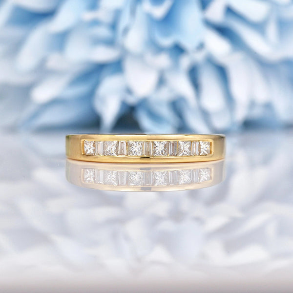 Ellibelle Jewellery VINTAGE DIAMOND 18CT GOLD HALF ETERNITY RING