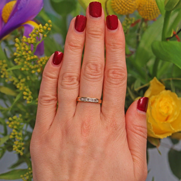 Ellibelle Jewellery VINTAGE DIAMOND 18CT GOLD HALF ETERNITY RING