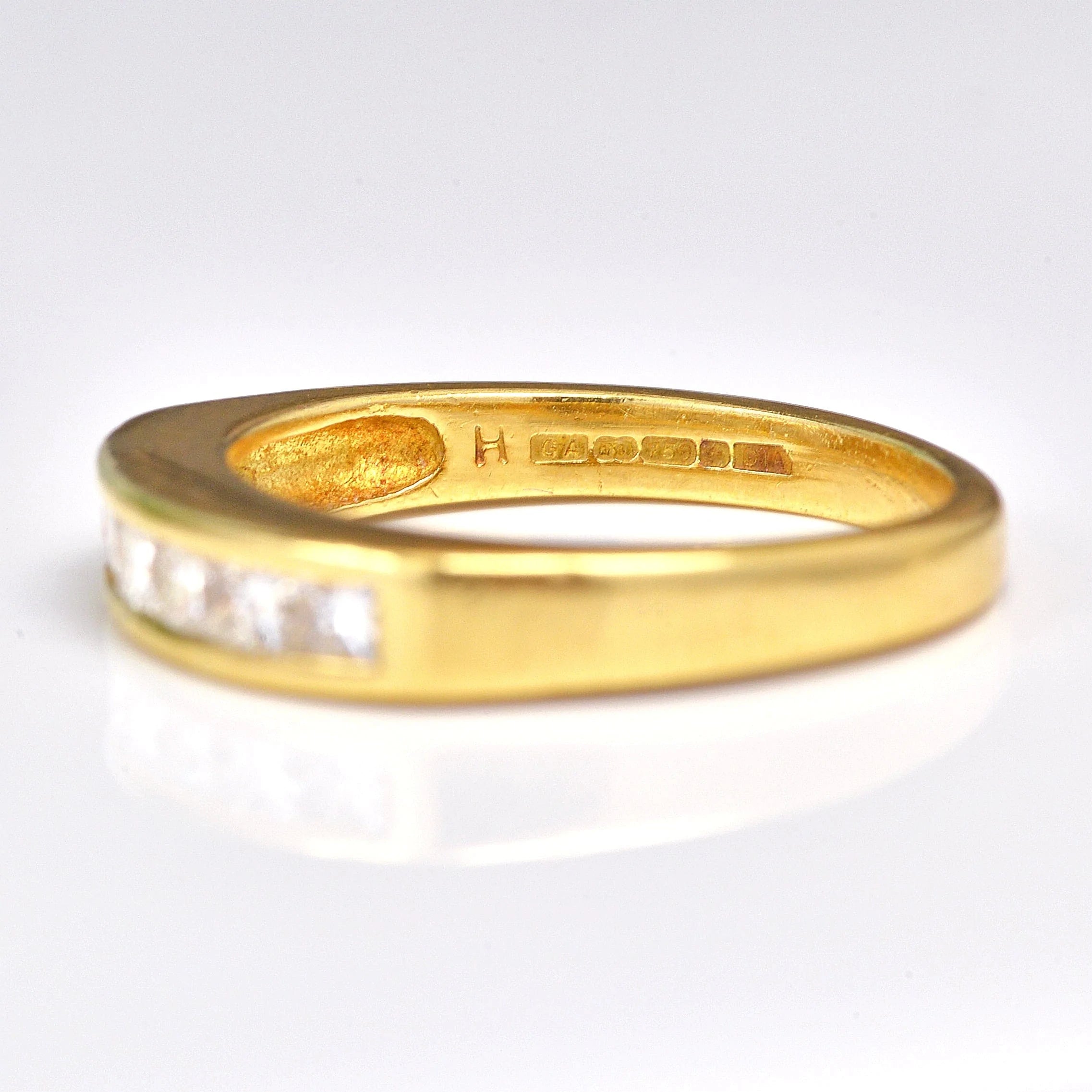 Ellibelle Jewellery Vintage Diamond 18ct Gold Half Eternity Wedding Band (0.50ct)