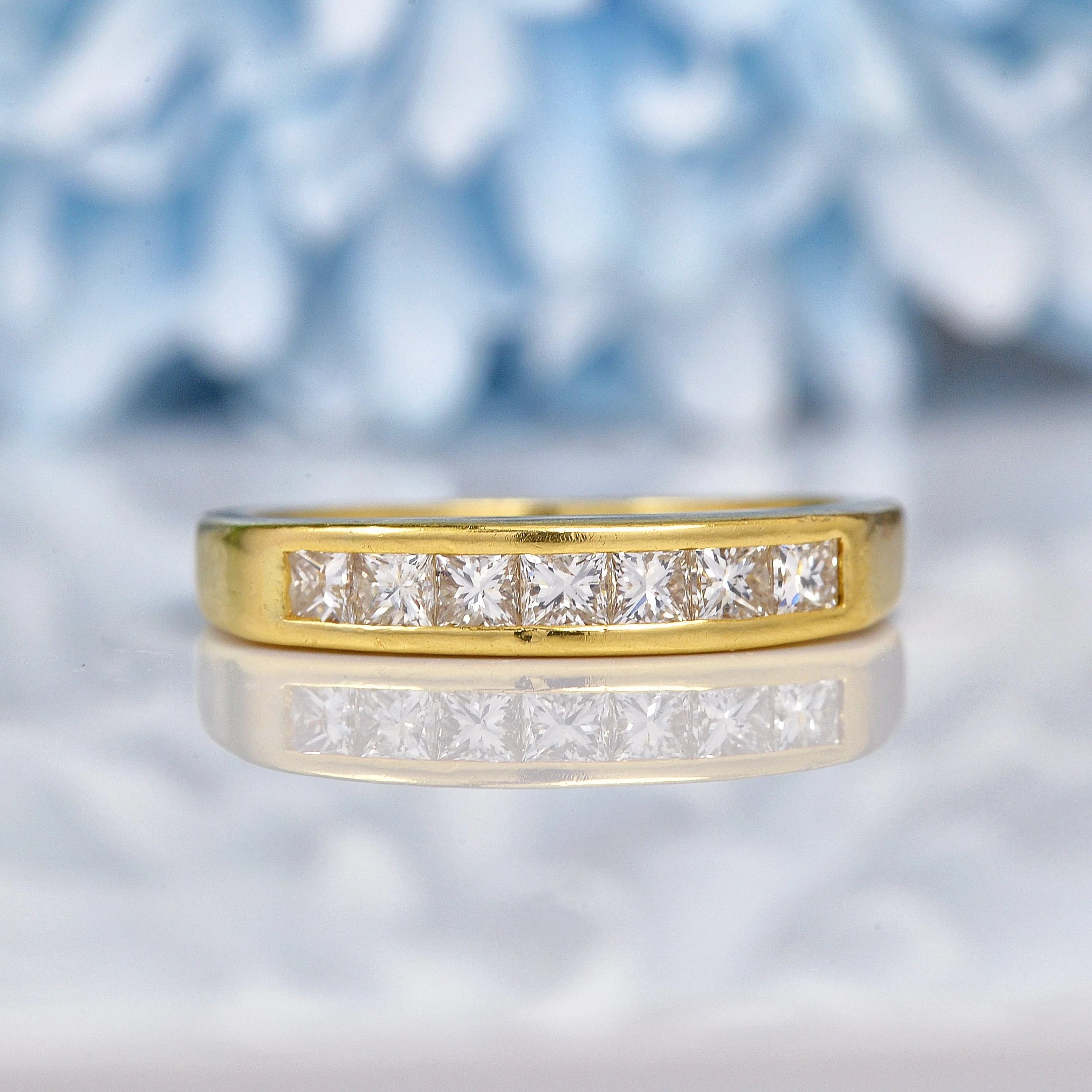 Ellibelle Jewellery Vintage Diamond 18ct Gold Half Eternity Wedding Band (0.50ct)