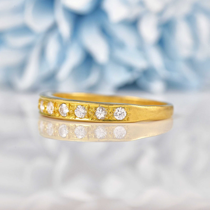 Ellibelle Jewellery Vintage Diamond 18ct Gold Nine-Stone Half Eternity Band Ring