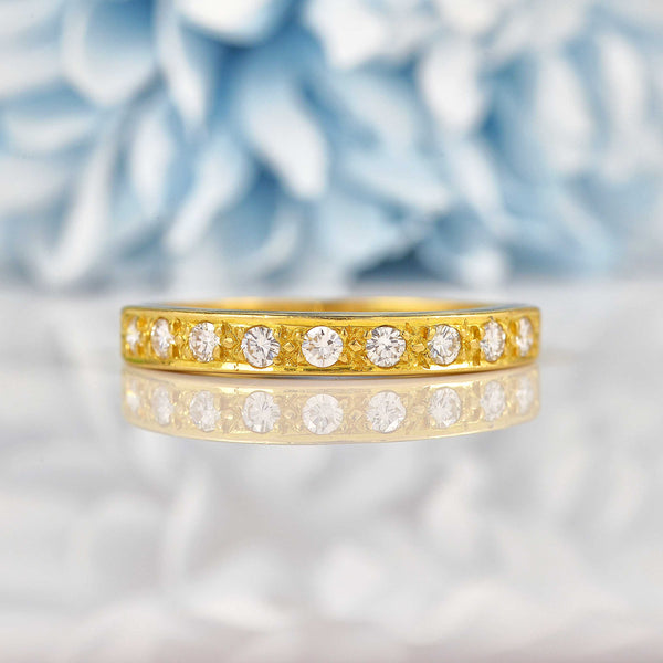 Ellibelle Jewellery Vintage Diamond 18ct Gold Nine-Stone Half Eternity Band Ring
