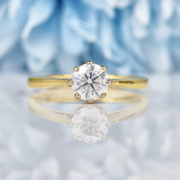 Ellibelle Jewellery Vintage Diamond 18ct Gold Solitaire Engagement Ring (0.75ct)