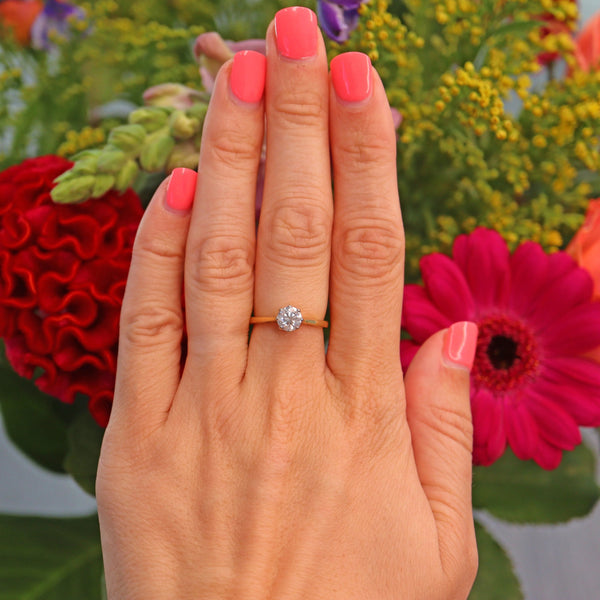 Ellibelle Jewellery Vintage Diamond 18ct Gold Solitaire Engagement Ring (0.75ct)
