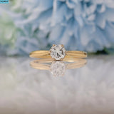 VINTAGE DIAMOND 18CT GOLD SOLITAIRE ENGAGEMENT RING