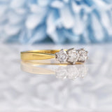 Ellibelle Jewellery Vintage Diamond 18ct Gold Three Stone Engagement Ring (0.50ct)