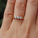 Ellibelle Jewellery Vintage Diamond 18ct Gold Three Stone Engagement Ring (0.50ct)