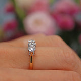 Ellibelle Jewellery Vintage Diamond 18ct Gold Three Stone Engagement Ring (1.05ct)