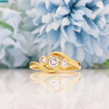 VINTAGE DIAMOND 18CT GOLD TRILOGY THREE STONE RING