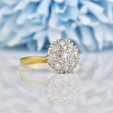 Ellibelle Jewellery VINTAGE DIAMOND CLUSTER 18CT GOLD RING