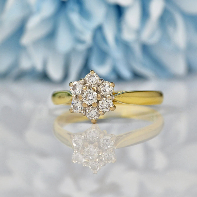 Ellibelle Jewellery VINTAGE DIAMOND DAISY CLUSTER RING