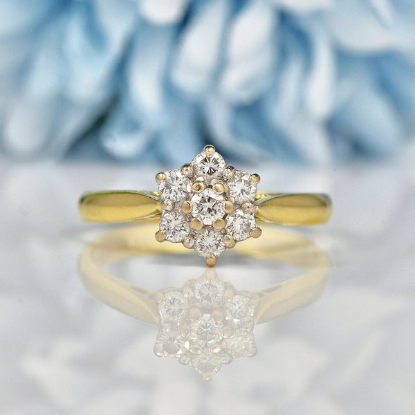 Ellibelle Jewellery VINTAGE DIAMOND DAISY CLUSTER RING
