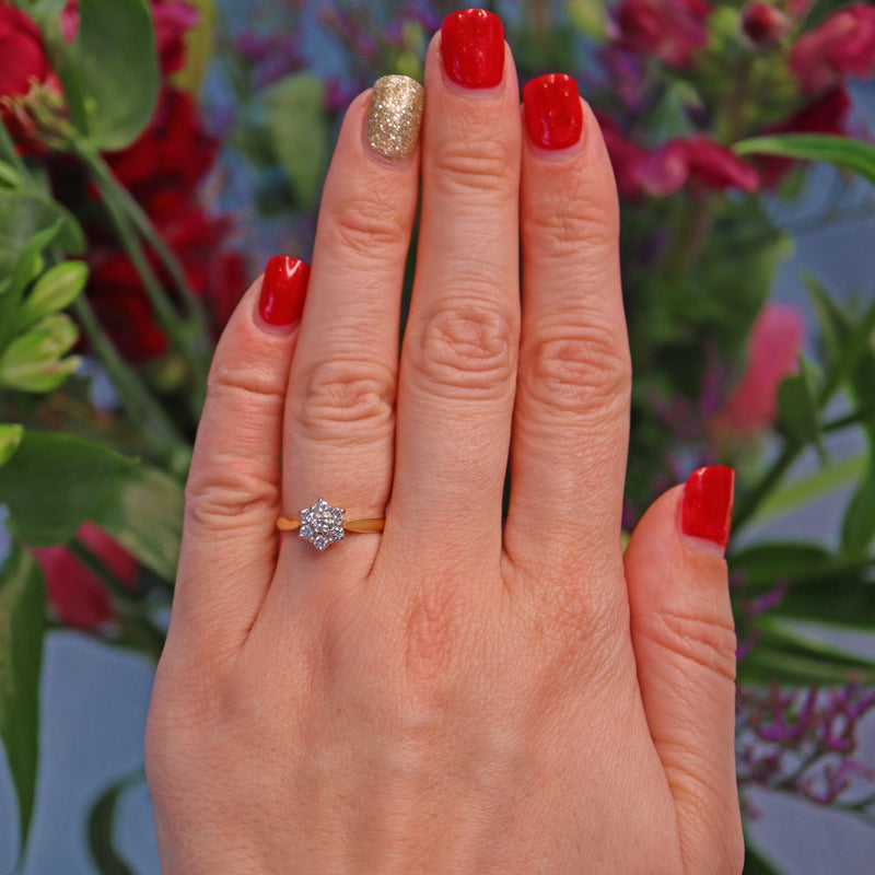 Ellibelle Jewellery VINTAGE DIAMOND DAISY CLUSTER RING