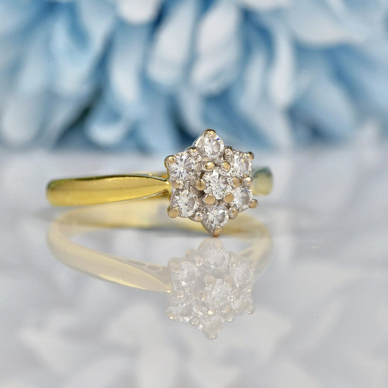 Ellibelle Jewellery VINTAGE DIAMOND DAISY CLUSTER RING