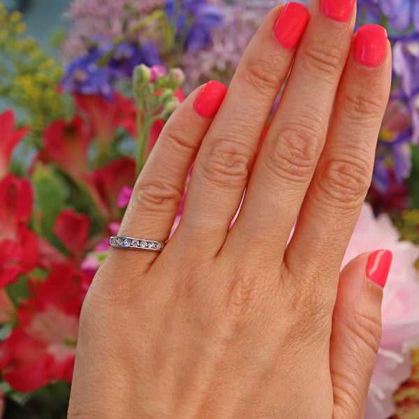 Ellibelle Jewellery Vintage Diamond & Platinum Half Eternity Wedding Band (0.33ct)