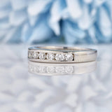 Ellibelle Jewellery Vintage Diamond & Platinum Half Eternity Wedding Band (0.33ct)