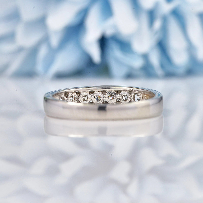 Ellibelle Jewellery Vintage Diamond & Platinum Half Eternity Wedding Band (0.33ct)