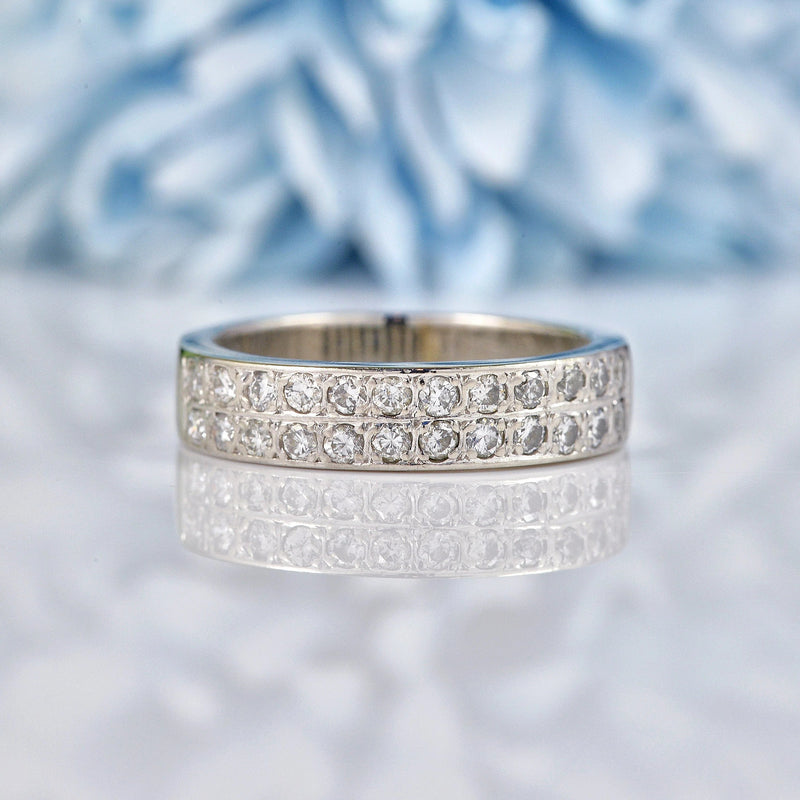Ellibelle Jewellery Vintage Diamond & Platinum Half Eternity Wedding Band Ring (0.48cts)