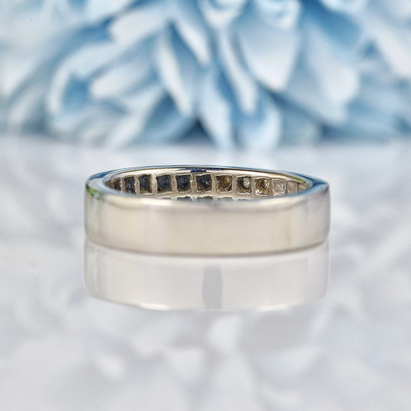 Ellibelle Jewellery Vintage Diamond & Platinum Half Eternity Wedding Band Ring (0.48cts)