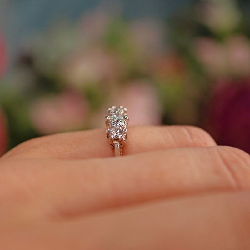 Ellibelle Jewellery Vintage Diamond Platinum Three Stone Engagement Ring (0.50ct)