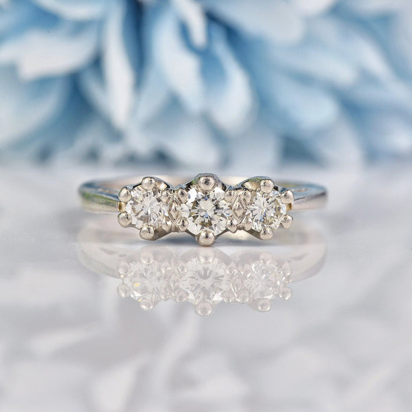 Ellibelle Jewellery Vintage Diamond Platinum Three Stone Engagement Ring (0.50ct)