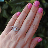 Vintage Diamond Set Double Wishbone  14k White Gold Ring