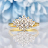Ellibelle Jewellery Vintage Diamond Yellow Gold Cluster Ring