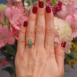Ellibelle Jewellery Vintage Emerald & Diamond 14k Gold Cocktail Ring