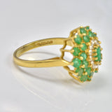 Ellibelle Jewellery VINTAGE EMERALD & DIAMOND 18CT GOLD DRESS RING