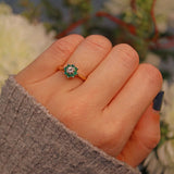 Ellibelle Jewellery VINTAGE EMERALD & DIAMOND CLUSTER RING
