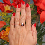 Ellibelle Jewellery Vintage Garnet & Diamond Daisy Cluster Ring
